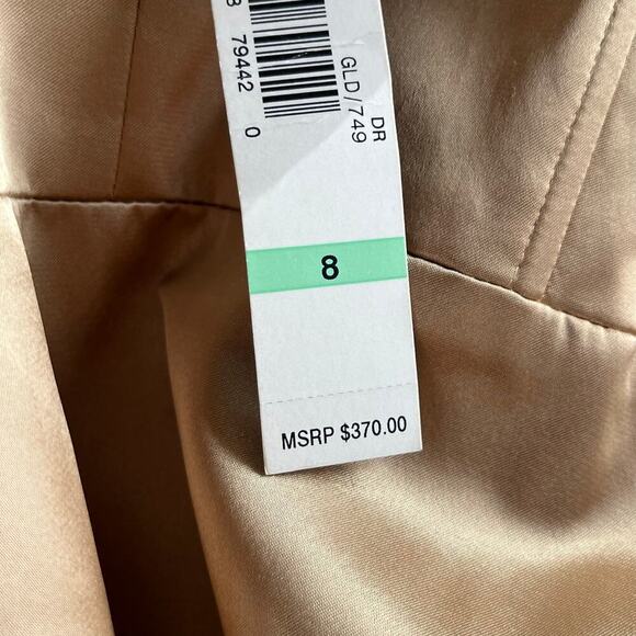 Laundry By Shelli Segal 100% Silk Gold Strapless Formal Size 8. NEW - Picture 7 of 9